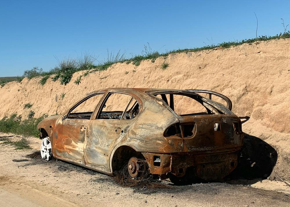 voiture brulé dans un accident 